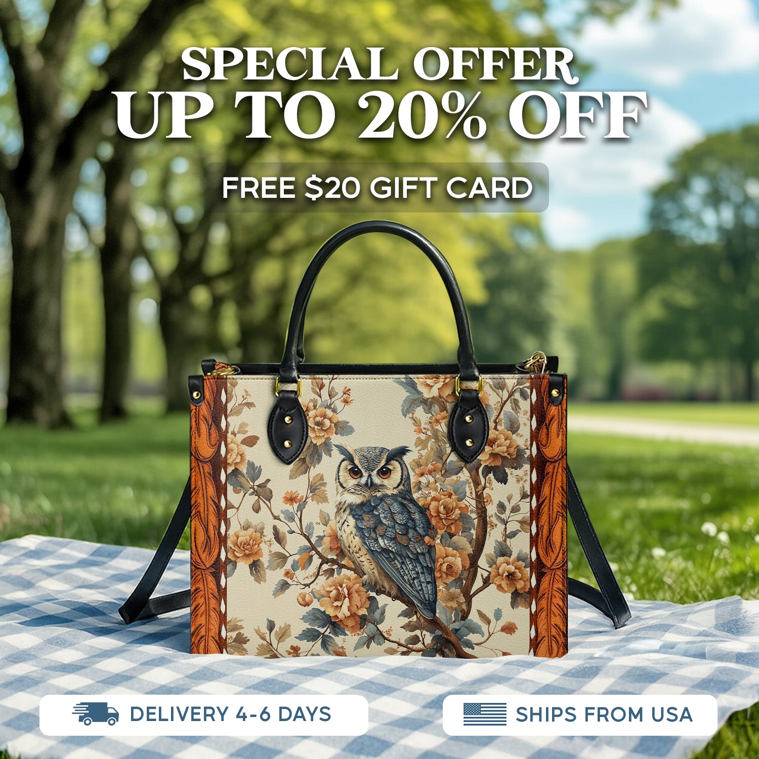 Shineful Imperial Owl Leather Bag