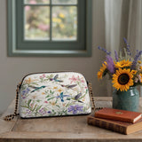 Shineful Hummingbird Winged Bloom Leather Crossbody Bag