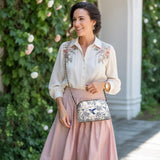 Shineful Whispers Of The Garden Leather Crossbody Bag