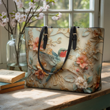 Shineful Hummingbird Whisper Leather Tote Bag