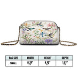Shineful Hummingbird Winged Bloom Leather Crossbody Bag