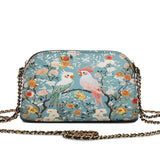 Shineful Leather Crossbody Bag Floral Rosy Cockatoo