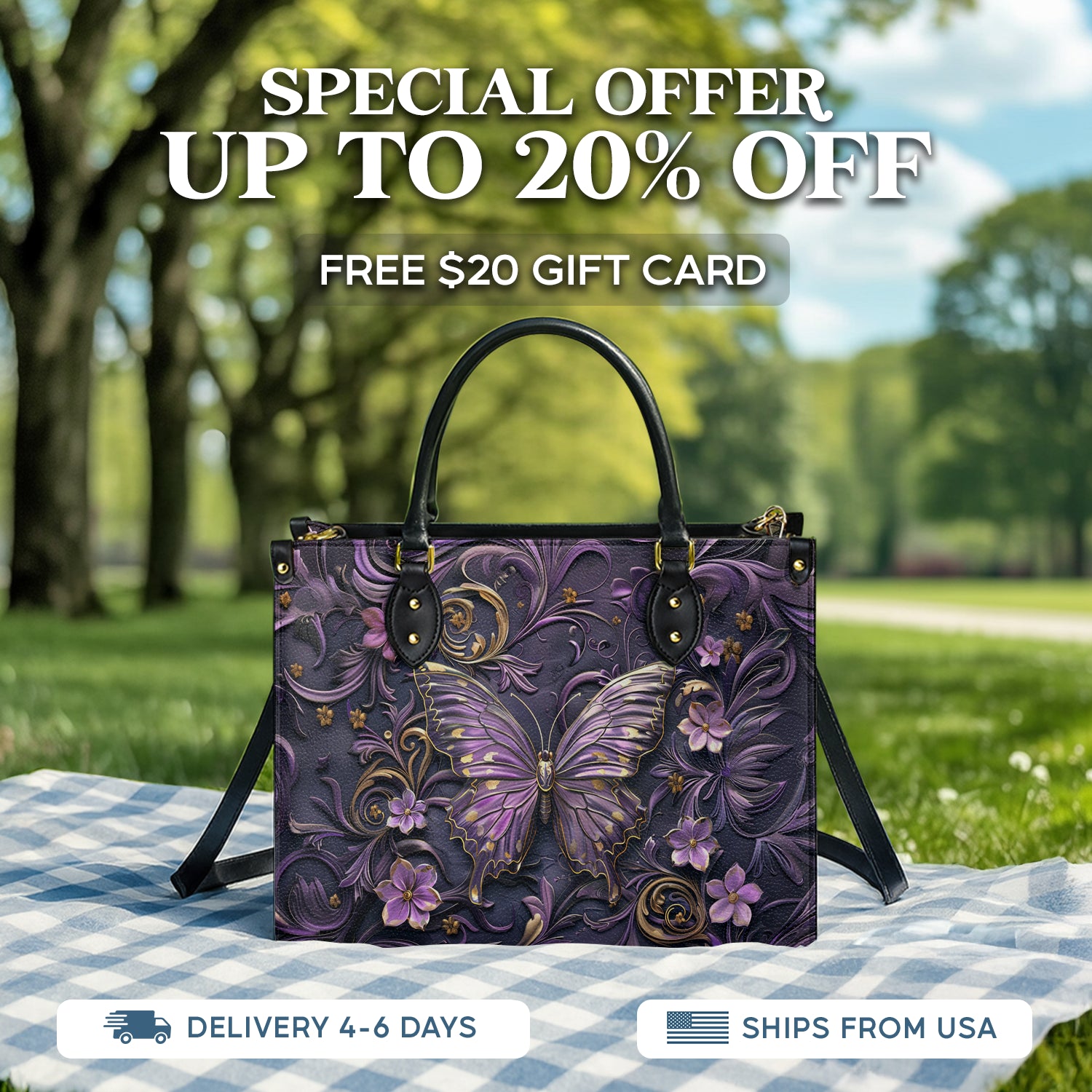 Shineful Midnight Bloom Leather Bag