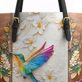 Shineful Leather Tote Bag Hummingbird Luminous Haven
