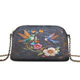 Shineful Leather Crossbody Bag Hummingbird Nocturne Bloom
