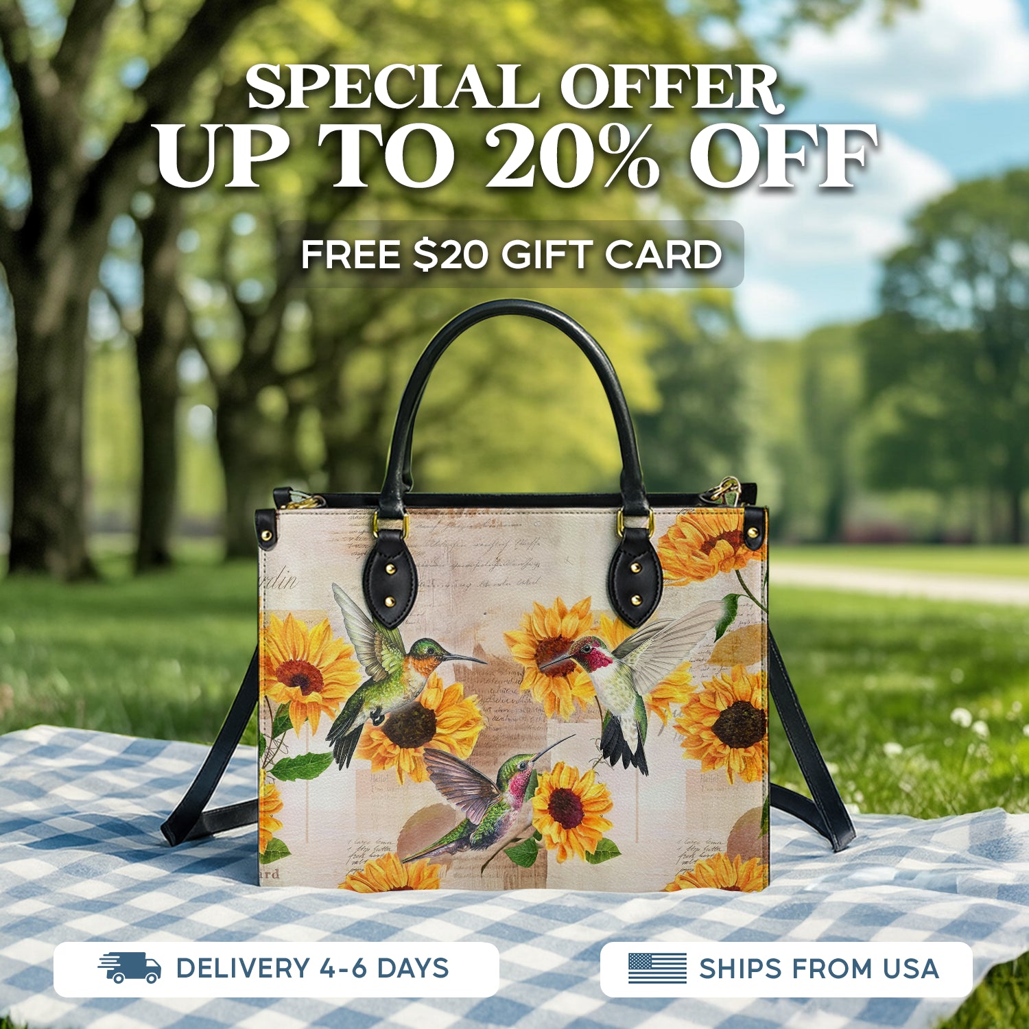 Shineful Radiant Sunflora Leather Bag