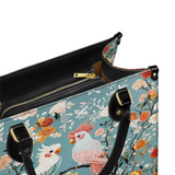 Shineful Floral Rosy Cockatoo Leather Bag