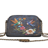 Shineful Leather Crossbody Bag Hummingbird Nocturne Bloom
