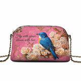 Shineful Bluebird Elegance Leather Crossbody Bag