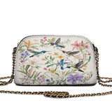 Shineful Hummingbird Winged Bloom Leather Crossbody Bag