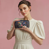 Shineful Leather Wallet Hummingbird Nocturne Bloom