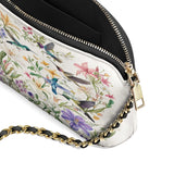 Shineful Hummingbird Winged Bloom Leather Crossbody Bag