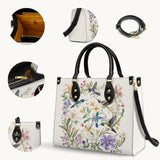 Shineful Hummingbird Winged Bloom Leather Bag