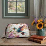 Shineful Hummingbird's Garden Leather Crossbody Bag