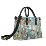 Shineful Floral Rosy Cockatoo Leather Bag